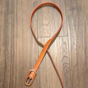 Burnt Orange Snakeskin Texture Faux Leather Belt